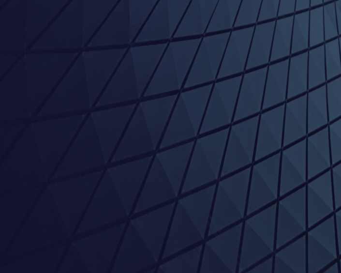 Stylized abstract image of a curved office window in a dark blue gradient
